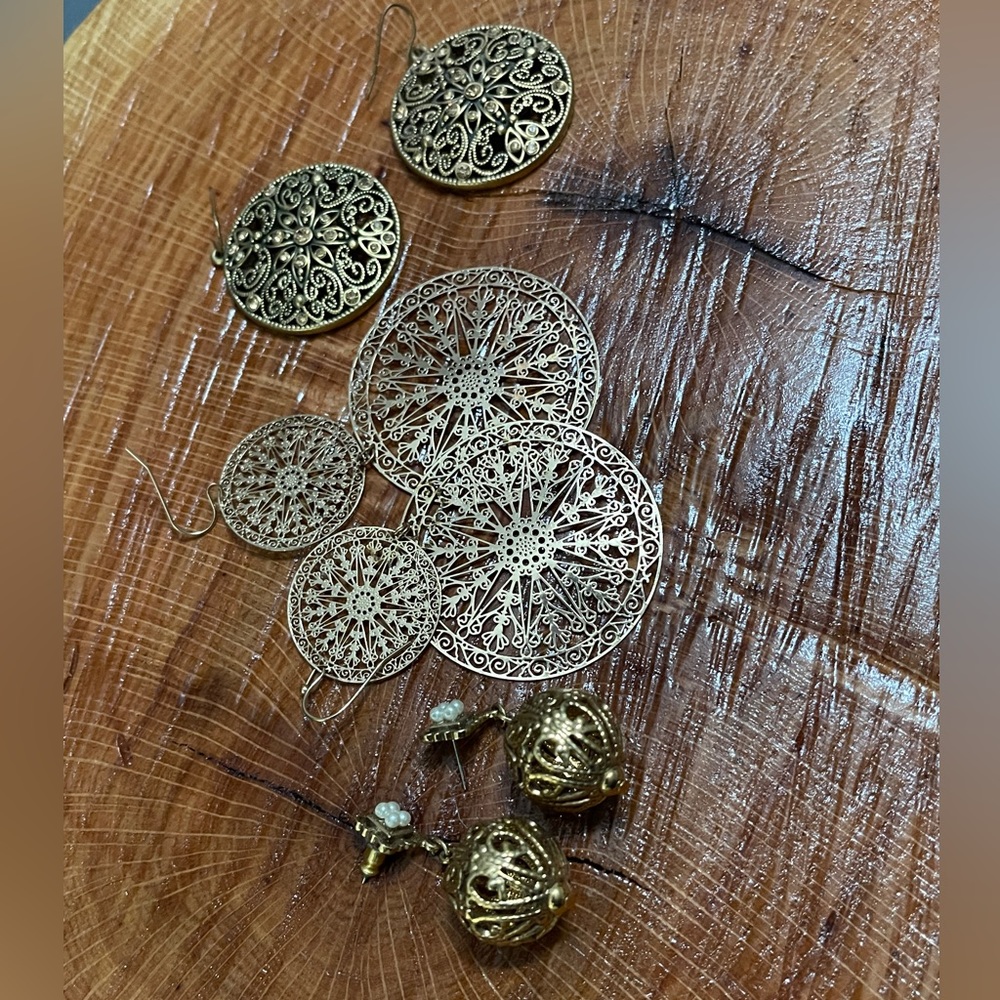 Vintage Gold Dangly Earrings - Lot of 3 for $15
